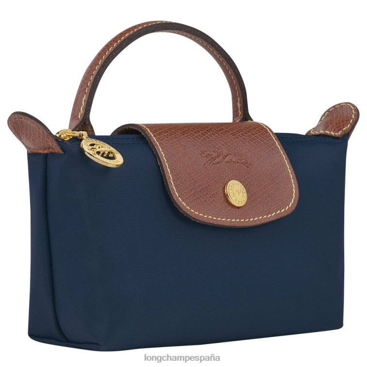 Longchamp bolsa original le pliage con asa Armada mujer Artículos de cuero 064LB665