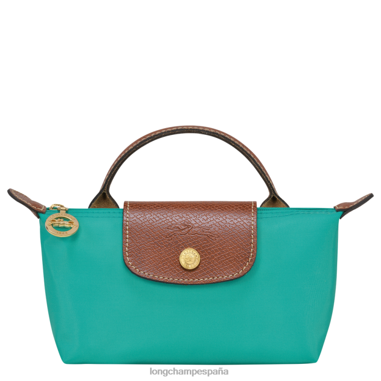 Longchamp bolsa original le pliage con asa turquesa mujer Artículos de cuero 064LB666