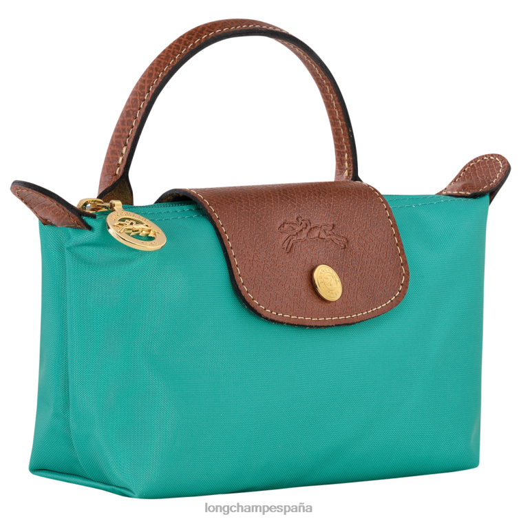 Longchamp bolsa original le pliage con asa turquesa mujer Artículos de cuero 064LB666
