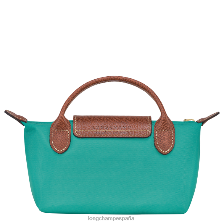 Longchamp bolsa original le pliage con asa turquesa mujer Artículos de cuero 064LB666