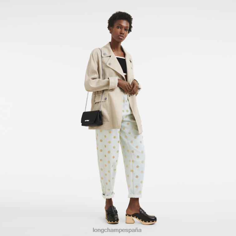 Longchamp bolso de mano rosa negro mujer Artículos de cuero 064LB250