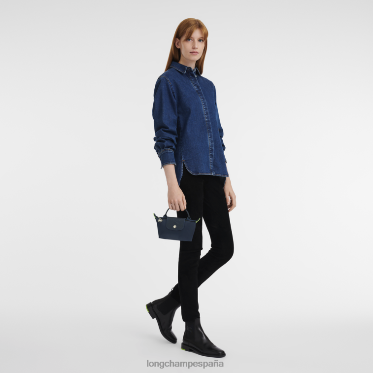 Longchamp bolso le pliage verde con asa Armada mujer Artículos de cuero 064LB673