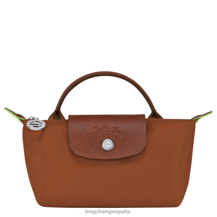 Longchamp bolso le pliage verde con asa coñac mujer Artículos de cuero 064LB671