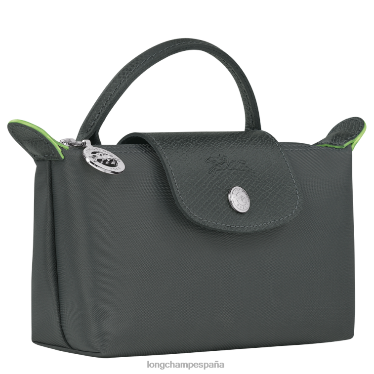 Longchamp bolso le pliage verde con asa grafito mujer Artículos de cuero 064LB672