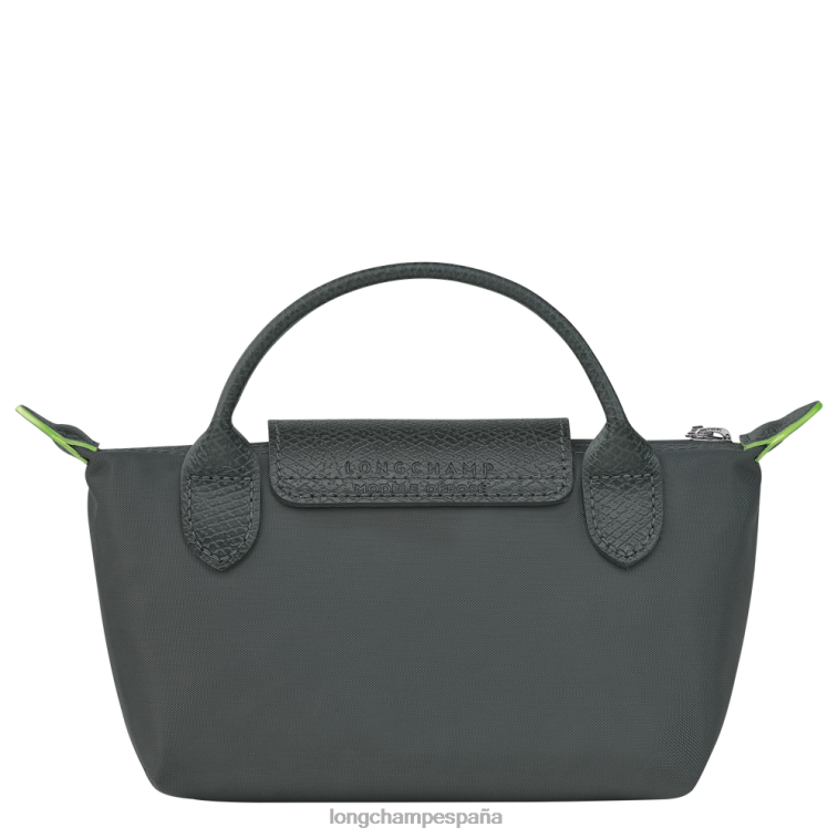 Longchamp bolso le pliage verde con asa grafito mujer Artículos de cuero 064LB672
