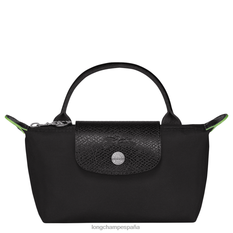Longchamp bolso le pliage verde con asa negro mujer Artículos de cuero 064LB669