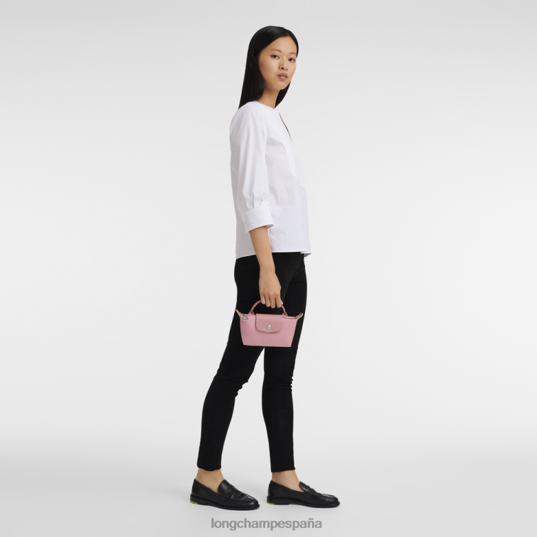 Longchamp bolso le pliage verde con asa rosa pétalo mujer Artículos de cuero 064LB675