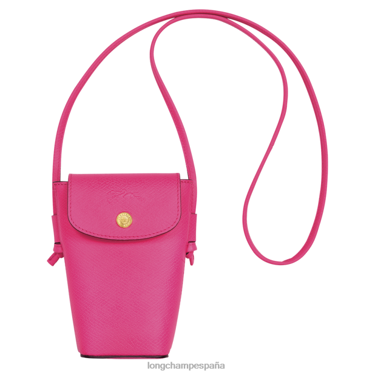 Longchamp funda para teléfono epure con encaje de cuero fucsia mujer Artículos de cuero 064LB710