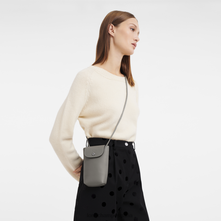 Longchamp funda para teléfono le pliage xtra con cordón de cuero tórtola mujer Artículos de cuero 064LB721