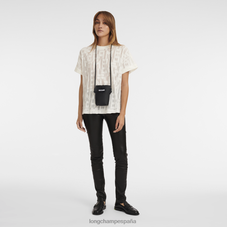 Longchamp funda para teléfono roseau con encaje negro mujer Artículos de cuero 064LB683