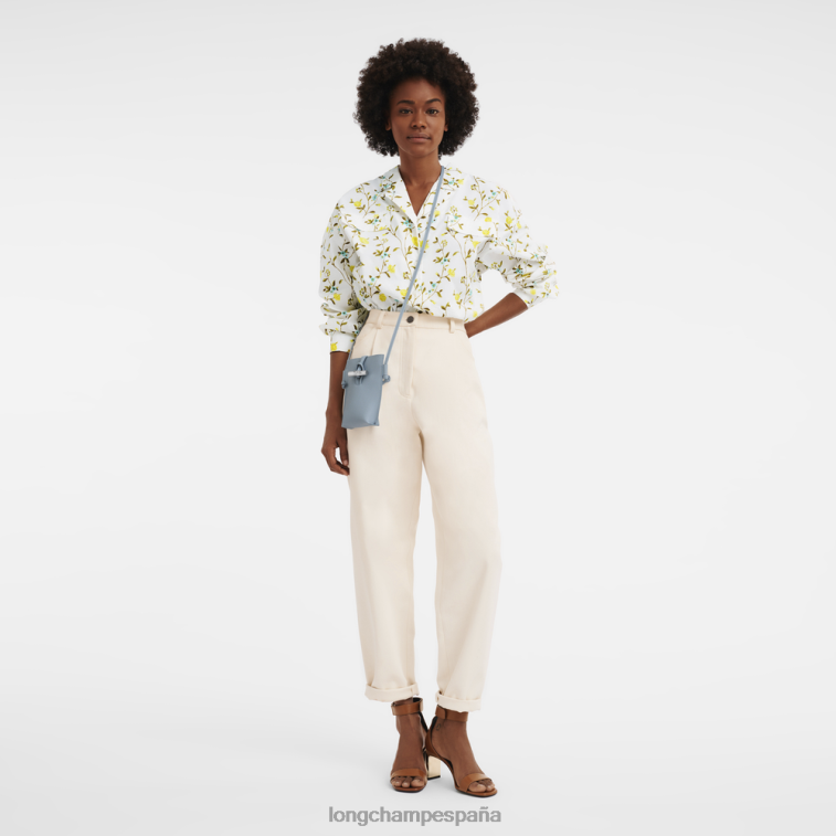 Longchamp funda para teléfono roseau con encaje nube azul mujer Artículos de cuero 064LB687