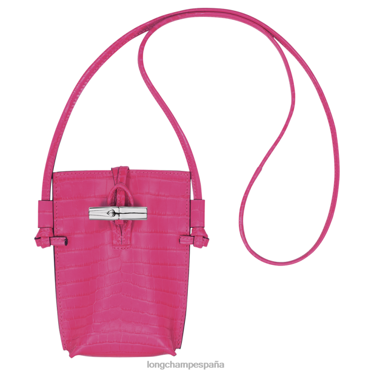 Longchamp funda para teléfono roseau croco con encaje fucsia mujer Artículos de cuero 064LB689