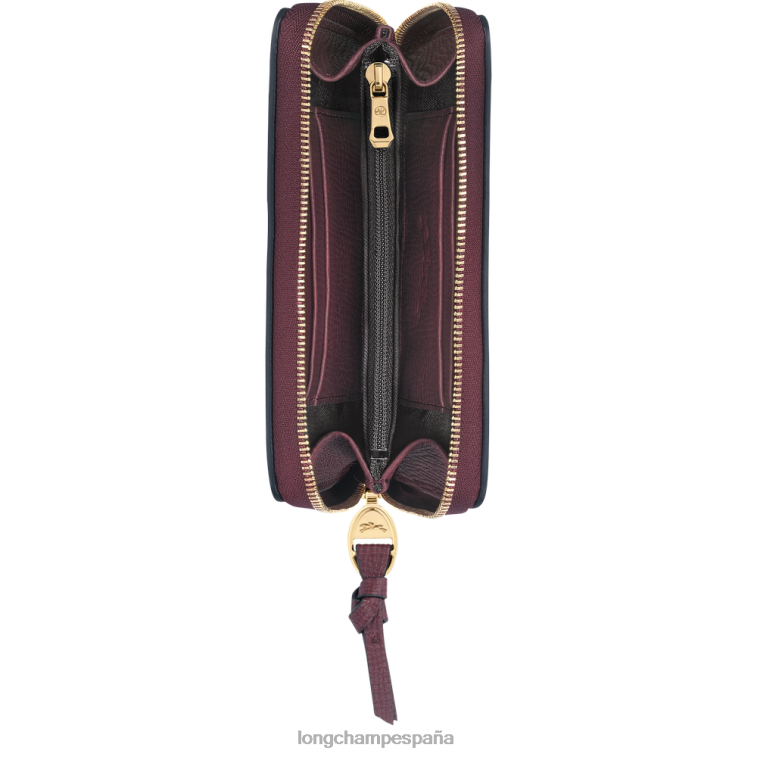 Longchamp billetera de buzón borgoña mujer Artículos de cuero 064LB614