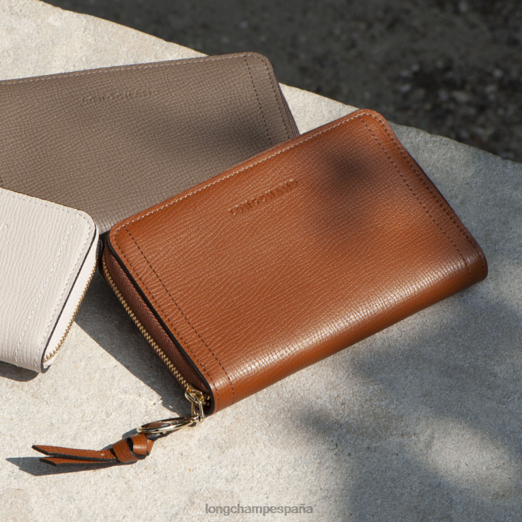 Longchamp billetera de buzón gris pardo mujer Artículos de cuero 064LB615