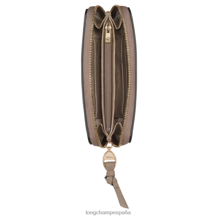 Longchamp billetera de buzón gris pardo mujer Artículos de cuero 064LB615