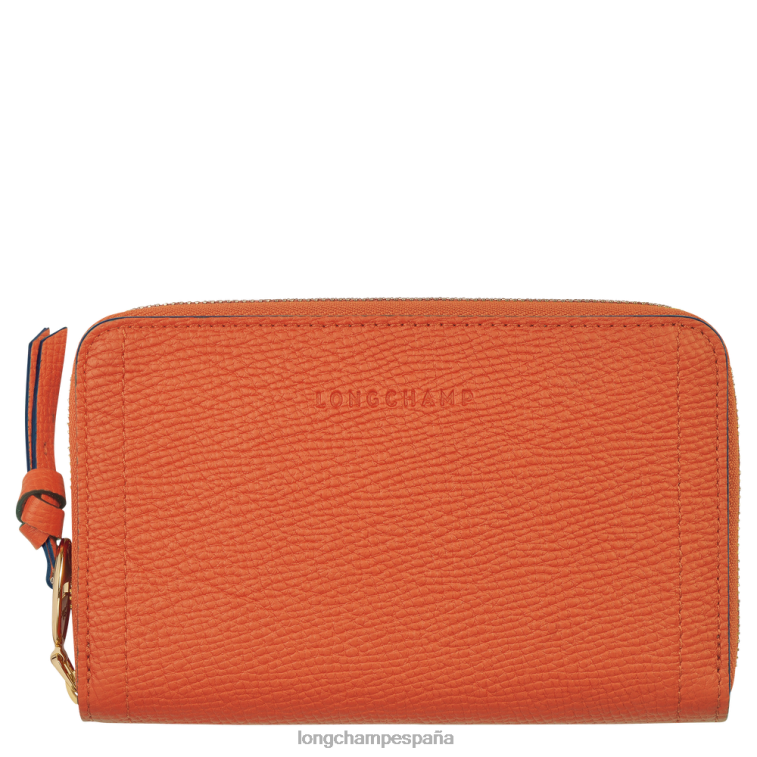 Longchamp billetera de buzón zanahoria mujer Artículos de cuero 064LB618