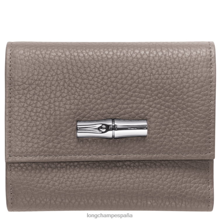 Longchamp cartera compacta roseau esencial gris mujer Artículos de cuero 064LB570