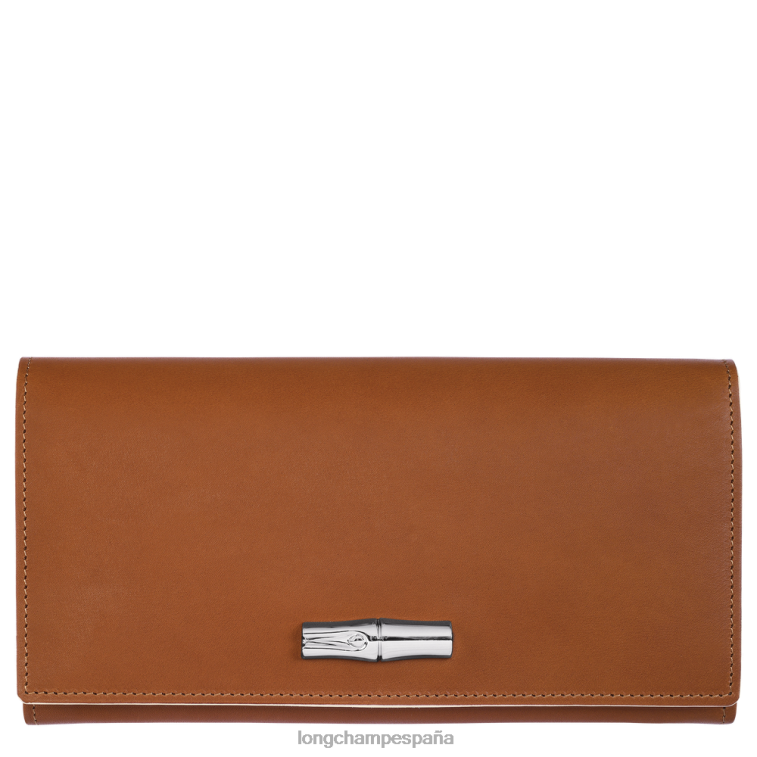 Longchamp cartera continental roseau coñac mujer Artículos de cuero 064LB594