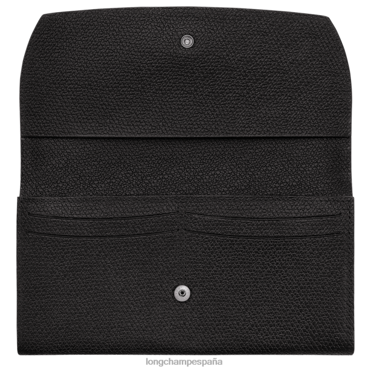 Longchamp cartera continental roseau negro mujer Artículos de cuero 064LB587
