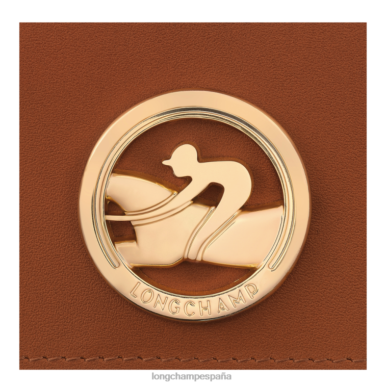 Longchamp cartera de trote de caja coñac mujer Artículos de cuero 064LB556