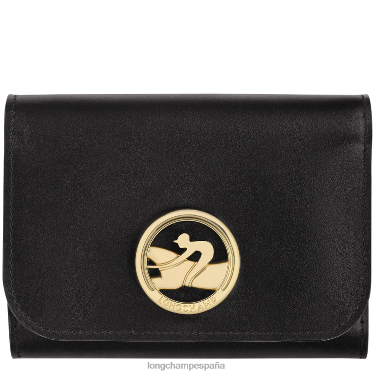 Longchamp cartera de trote de caja negro mujer Artículos de cuero 064LB554 Longchamp cartera de trote de caja negro mujer Artículos de cuero 064LB554