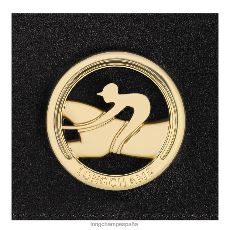 Longchamp cartera de trote de caja negro mujer Artículos de cuero 064LB554