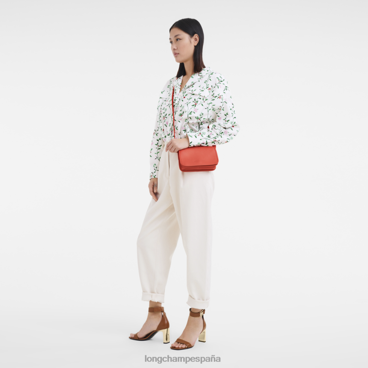 Longchamp cartera le foulonne con cadena naranja mujer Artículos de cuero 064LB328