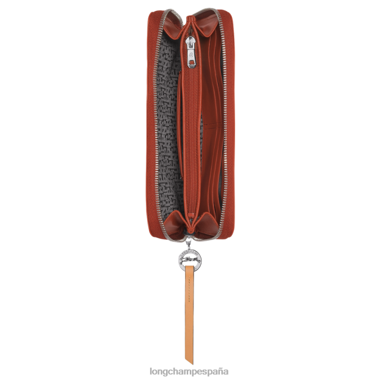 Longchamp cartera le pliage city con cremallera alrededor terracota mujer Artículos de cuero 064LB551