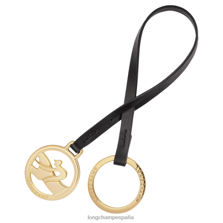 Longchamp llaveros de trote de caja negro mujer Artículos de cuero 064LB740
