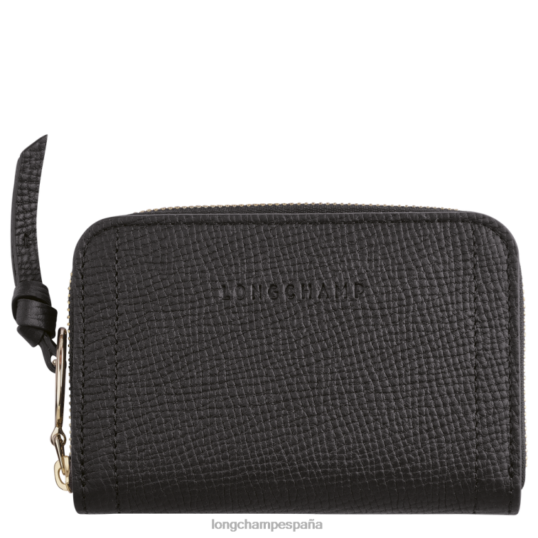 Longchamp monedero buzón negro mujer Artículos de cuero 064LB536