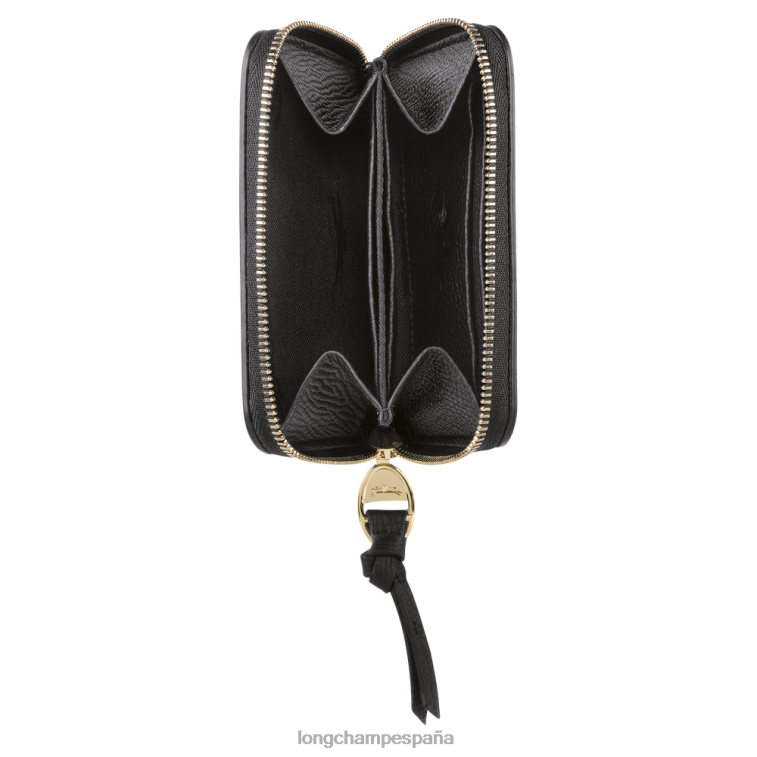 Longchamp monedero buzón negro mujer Artículos de cuero 064LB536