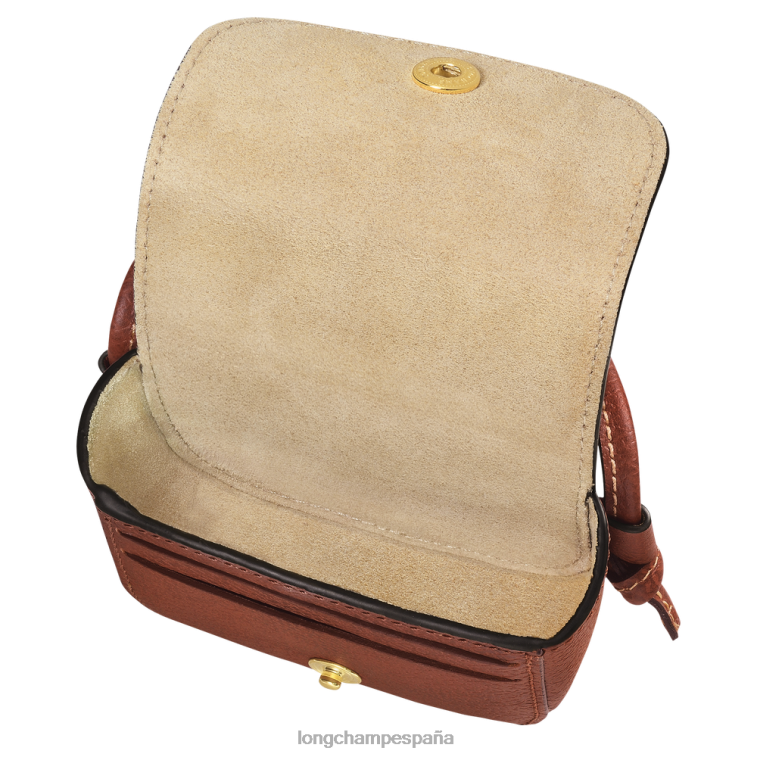 Longchamp monedero epure con encaje de piel marrón mujer Artículos de cuero 064LB533
