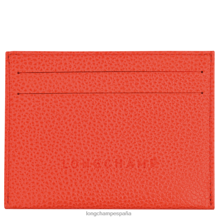 Longchamp tarjetero le foulonne naranja mujer Artículos de cuero 064LB644