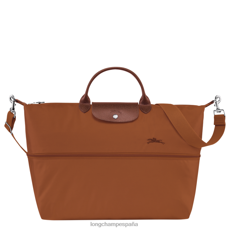 Longchamp bolsa de viaje le pliage verde ampliable coñac mujer bolsas 064LB802